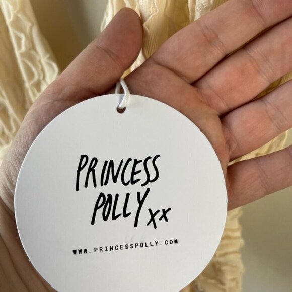 Princess Poly CHAYSE TOP BEIGE Halter cropped stretch deep V Size 12 NEW NWT - Picture 10 of 13